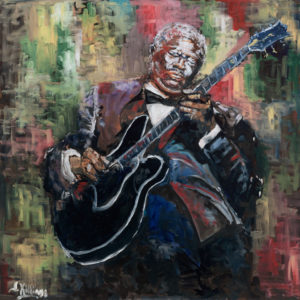 “The Blues/B.B.”
36′′ x 36′′ Oil on Canvas